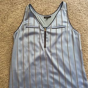 EXPRESS Blue Pinstripe Blouse | Sz L
